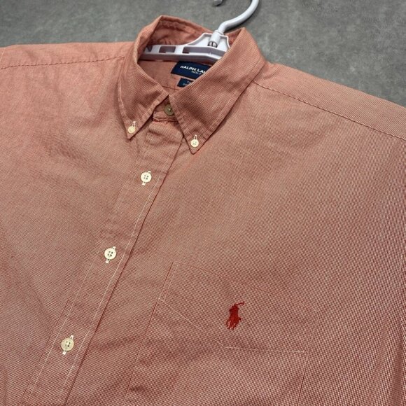 Ralph Lauren Golf Button Down Shirt Mens XL Red Tilden Plaid Preppy Casual - Picture 5 of 9